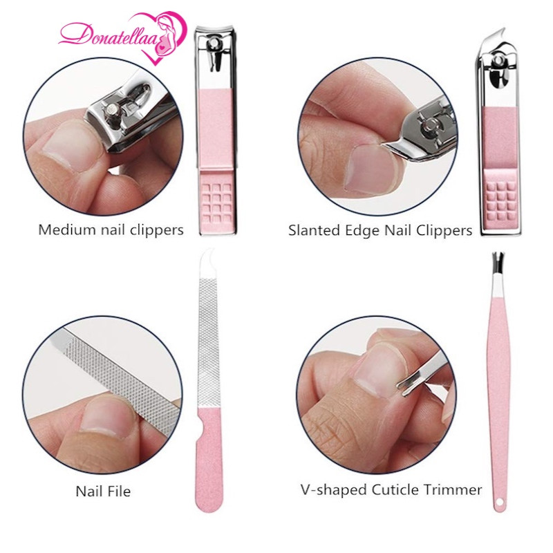 Pink Manicure Set 18 in 1 Stainless Steel Grooming Kit Professional Pedicure set